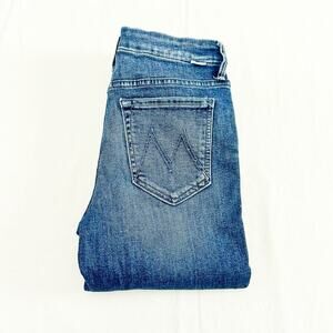 Mother The Looker Groovin' Zip Fly Denim Jeans Faded Distressed Wash Size 26